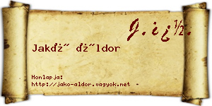 Jakó Áldor névjegykártya